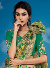 Pure Brasso Saree With Heavy Embroidery  LXSE0029